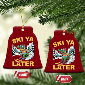 Funny Skiing Alligator Ceramic Ornament Ski Ya Later Skier Snow Mountain Winter Sport TS11 Print Your Wear