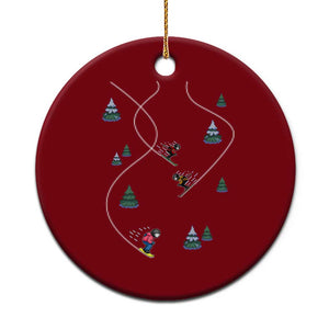 Funny Pixel Ski Snowboard Winter Sport Game Lover Ceramic Ornament TS11 1pc Red Print Your Wear