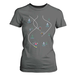 Funny Pixel Ski Snowboard Winter Sport Game Lover T Shirt For Women TS11 Dark Heather Print Your Wear