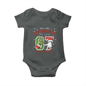 Funny Dear Santa Please Make Them Stop Saying 67 Christmas Baby Onesie Six Seven Meme Xmas TS11 Dark Heather Print Your Wear