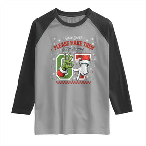 Funny Dear Santa Please Make Them Stop Saying 67 Christmas Raglan Shirt Six Seven Meme Xmas TS11 Sport Gray Black Print Your Wear