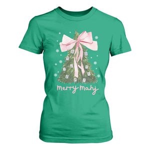 Funny Christmas Mahjong T Shirt For Women Merry Mahj Xmas Tree Gambling Chinese Game TS11 Irish Green Print Your Wear
