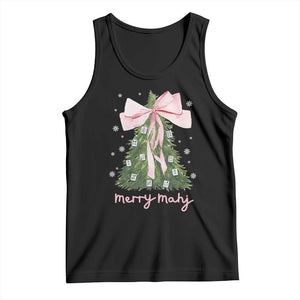 Funny Christmas Mahjong Tank Top Merry Mahj Xmas Tree Gambling Chinese Game TS11 Black Print Your Wear