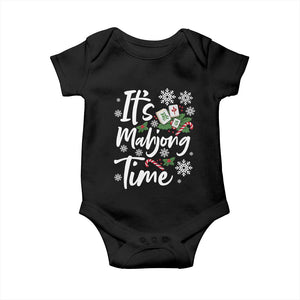Funny Christmas Mahjong Baby Onesie It Is Mahjong Time Gambling Xmas Chinese Game TS11 Black Print Your Wear
