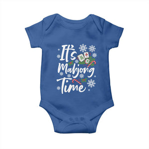 Funny Christmas Mahjong Baby Onesie It Is Mahjong Time Gambling Xmas Chinese Game TS11 Royal Blue Print Your Wear