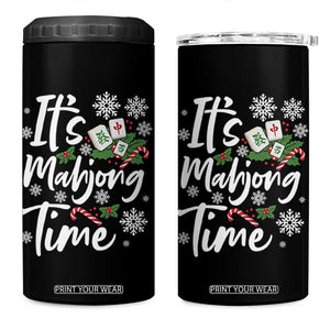 Funny Christmas Mahjong 4 in 1 Can Cooler Tumbler It Is Mahjong Time Gambling Xmas Chinese Game TS11 One Size: 16 oz Black Print Your Wear