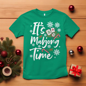 Funny Christmas Mahjong T Shirt It Is Mahjong Time Gambling Xmas Chinese Game TS11 Irish Green Print Your Wear