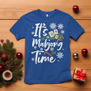 Funny Christmas Mahjong T Shirt It Is Mahjong Time Gambling Xmas Chinese Game TS11 Royal Blue Print Your Wear