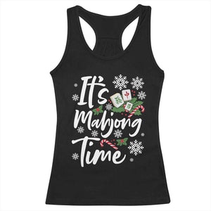 Funny Christmas Mahjong Racerback Tank Top It Is Mahjong Time Gambling Xmas Chinese Game TS11 Black Print Your Wear