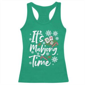 Funny Christmas Mahjong Racerback Tank Top It Is Mahjong Time Gambling Xmas Chinese Game TS11 Irish Green Print Your Wear