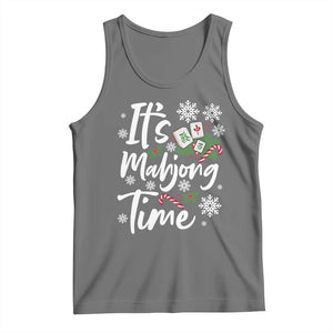 Funny Christmas Mahjong Tank Top It Is Mahjong Time Gambling Xmas Chinese Game TS11 Black Heather Print Your Wear