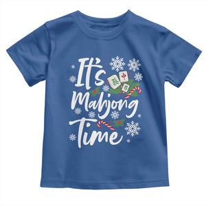 Funny Christmas Mahjong Toddler T Shirt It Is Mahjong Time Gambling Xmas Chinese Game TS11 Royal Blue Print Your Wear