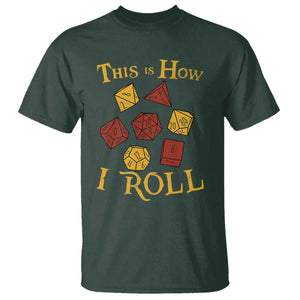 Funny RPG Tabletop Dice T Shirt This Is How I Roll Vintage D20 TS11 Dark Forest Green Print Your Wear