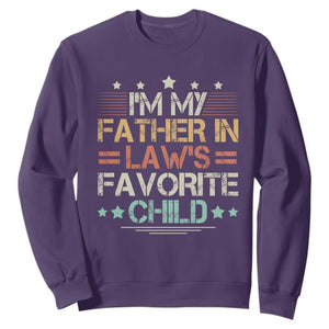 I Am My Father In Laws Favorite Child Sweatshirt Family Humor TS11 Purple Print Your Wear