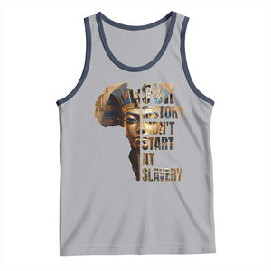 Our History Didn't Start At Slavery Tank Top Black History Month Ancient Egyptian TS11 Athletic Heather Navy Print Your Wear
