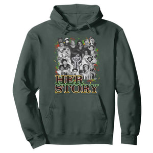 Black Women History Hoodie Her Story Black History Month TS11 Dark Forest Green Print Your Wear