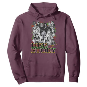 Black Women History Hoodie Her Story Black History Month TS11 Maroon Print Your Wear