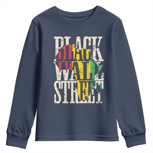 Black Wall Street Youth Sweatshirt Tulsa Oklahoma Black History Month Africa Map TS11 Navy Print Your Wear