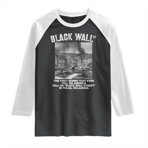 Black Wall Street First Bombs Raglan Shirt Tulsa Oklahoma Black History Month TS11 Black White Print Your Wear