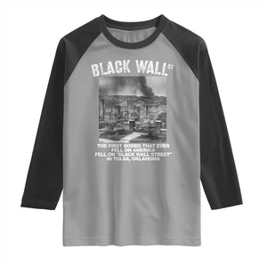 Black Wall Street First Bombs Raglan Shirt Tulsa Oklahoma Black History Month TS11 Sport Gray Black Print Your Wear