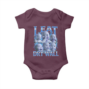 Funny AI Baby Meme Laughing Baby Onesie I Eat Dry Wall Baby Brainrot TS11 Maroon Print Your Wear