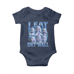 Funny AI Baby Meme Laughing Baby Onesie I Eat Dry Wall Baby Brainrot TS11 Navy Print Your Wear
