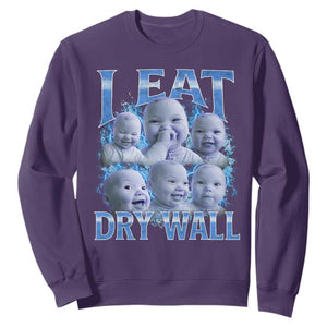 Funny AI Baby Meme Laughing Sweatshirt I Eat Dry Wall Baby Brainrot TS11 Purple Print Your Wear