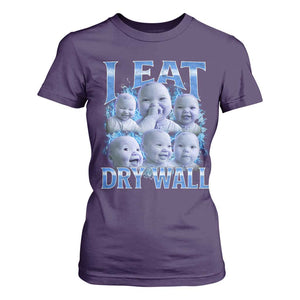 Funny AI Baby Meme Laughing T Shirt For Women I Eat Dry Wall Baby Brainrot TS11 Purple Print Your Wear