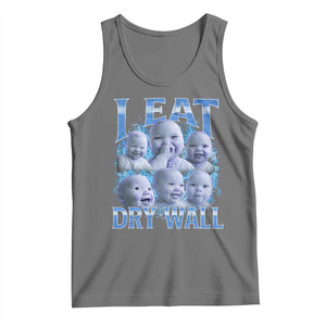 Funny AI Baby Meme Laughing Tank Top I Eat Dry Wall Baby Brainrot TS11 Black Heather Print Your Wear