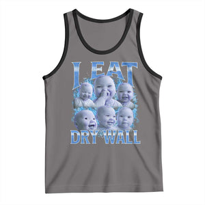 Funny AI Baby Meme Laughing Tank Top I Eat Dry Wall Baby Brainrot TS11 Deep Heather Black Print Your Wear