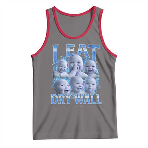 Funny AI Baby Meme Laughing Tank Top I Eat Dry Wall Baby Brainrot TS11 Deep Heather Red Print Your Wear