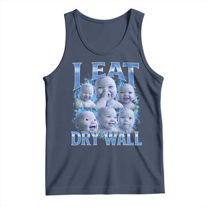 Funny AI Baby Meme Laughing Tank Top I Eat Dry Wall Baby Brainrot TS11 Navy Print Your Wear