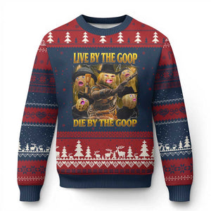 Funny Live By The Goop Die By The Goop Ugly Christmas Sweater TS11 Navy Red Print Your Wear