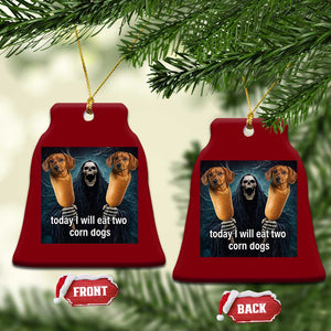 Today I Will Eat Two Corn Dogs Skeleton Meme Ceramic Ornament TS11 Print Your Wear