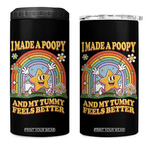 I Made A Poopy And My Tummy Feels Better 4 in 1 Can Cooler Tumbler Funny Inappropriate Vacation Swap Adult TS11 One Size: 16 oz Black Print Your Wear