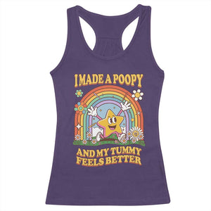 I Made A Poopy And My Tummy Feels Better Racerback Tank Top Funny Inappropriate Vacation Swap Adult TS11 Purple Print Your Wear