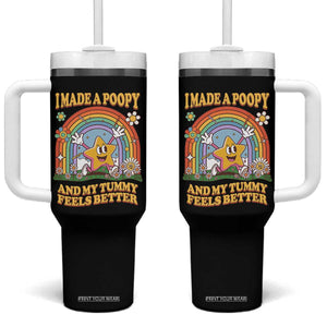 I Made A Poopy And My Tummy Feels Better Tumbler With Handle Funny Inappropriate Vacation Swap Adult TS11 One Size: 40 oz Black Print Your Wear
