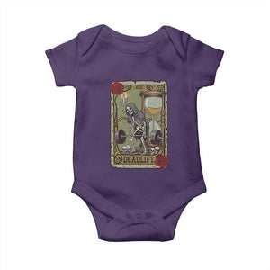 Funny Tarot Card Deadlifts Gym Workout Skeleton Baby Onesie TS11 Purple Print Your Wear