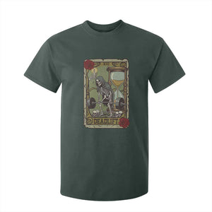 Funny Tarot Card Deadlifts Gym Workout Skeleton T Shirt For Kid TS11 Dark Forest Green Print Your Wear