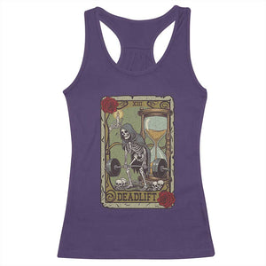 Funny Tarot Card Deadlifts Gym Workout Skeleton Racerback Tank Top TS11 Purple Print Your Wear