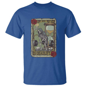 Funny Tarot Card Deadlifts Gym Workout Skeleton T Shirt TS11 Royal Blue Print Your Wear