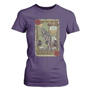 Funny Tarot Card Deadlifts Gym Workout Skeleton T Shirt For Women TS11 Purple Print Your Wear