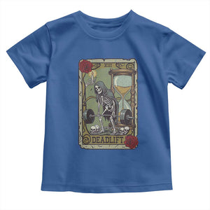 Funny Tarot Card Deadlifts Gym Workout Skeleton Toddler T Shirt TS11 Royal Blue Print Your Wear