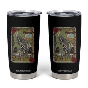 Funny Tarot Card Deadlifts Gym Workout Skeleton Tumbler Cup TS11 Black Print Your Wear