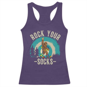 Funny Down Syndrome Awareness Bigfoot Racerback Tank Top Rock Your Socks TS11 Purple Print Your Wear