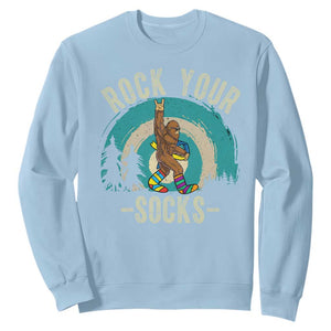 Funny Down Syndrome Awareness Bigfoot Sweatshirt Rock Your Socks TS11 Light Blue Print Your Wear