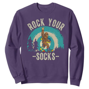 Funny Down Syndrome Awareness Bigfoot Sweatshirt Rock Your Socks TS11 Purple Print Your Wear