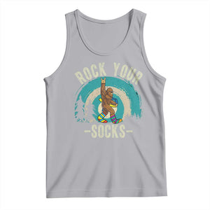 Funny Down Syndrome Awareness Bigfoot Tank Top Rock Your Socks TS11 Athletic Heather Print Your Wear