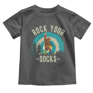 Funny Down Syndrome Awareness Bigfoot Toddler T Shirt Rock Your Socks TS11 Dark Heather Print Your Wear