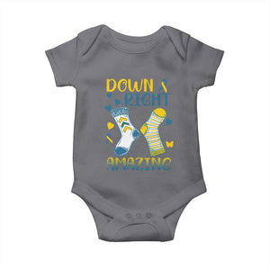Down Right Amazing Baby Onesie Down Syndrome Awareness Socks Ribbon TS11 Charcoal Print Your Wear
